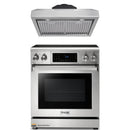 Thor Kitchen 2-Piece Appliance Package - 30" Electric Range with Tilt Panel and Under Cabinet Range Hood in Stainless Steel
