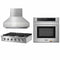 Thor Kitchen 3-Piece Pro Appliance Package - 36" Rangetop, Wall Oven & Pro-Style Wall Mount Hood in Stainless Steel