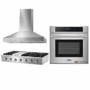 Thor Kitchen 3-Piece Pro Appliance Package - 48" Rangetop, Wall Oven & Wall Mount Hood in Stainless Steel