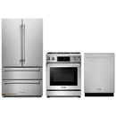 Thor Kitchen 3-Piece Appliance Package - 30" Gas Range with Tilt Panel, Dishwasher & Refrigerator in Stainless Steel