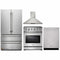 Thor Kitchen 4-Piece Appliance Package - 30" Electric Range, French Door Refrigerator, Wall Mount Hood, and Dishwasher in Stainless Steel