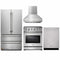 Thor Kitchen 4-Piece Appliance Package - 30" Electric Range, French Door Refrigerator, Pro-Style Wall Mount Hood, and Dishwasher in Stainless Steel