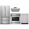 Thor Kitchen 4-Piece Appliance Package - 36" Electric Range, French Door Refrigerator, Under Cabinet Hood, and Dishwasher in Stainless Steel