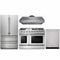 Thor Kitchen 4-Piece Pro Appliance Package - 48" Gas Range, French Door Refrigerator, Dishwasher & Under Cabinet 16.5" Tall Hood in Stainless Steel