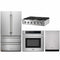 Thor Kitchen 4-Piece Pro Appliance Package - 36" Rangetop, Wall Oven, Dishwasher & Refrigerator in Stainless Steel