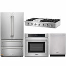 Thor Kitchen 4-Piece Pro Appliance Package - 48" Rangetop, Wall Oven, Dishwasher & Refrigerator in Stainless Steel