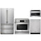 Thor Kitchen 4-Piece Appliance Package - 36" Electric Range with Tilt Panel, French Door Refrigerator, Dishwasher, and Microwave Drawer in Stainless Steel