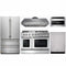 Thor Kitchen 5-Piece Pro Appliance Package - 48" Dual Fuel Range, French Door Refrigerator, Dishwasher, Under Cabinet 16.5" Tall Hood, and Microwave Drawer in Stainless Steel
