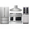 Thor Kitchen 5-Piece Pro Appliance Package - 48" Dual Fuel Range, Pro Wall Mount Hood, French Door Refrigerator, Dishwasher, and Wine Cooler in Stainless Steel
