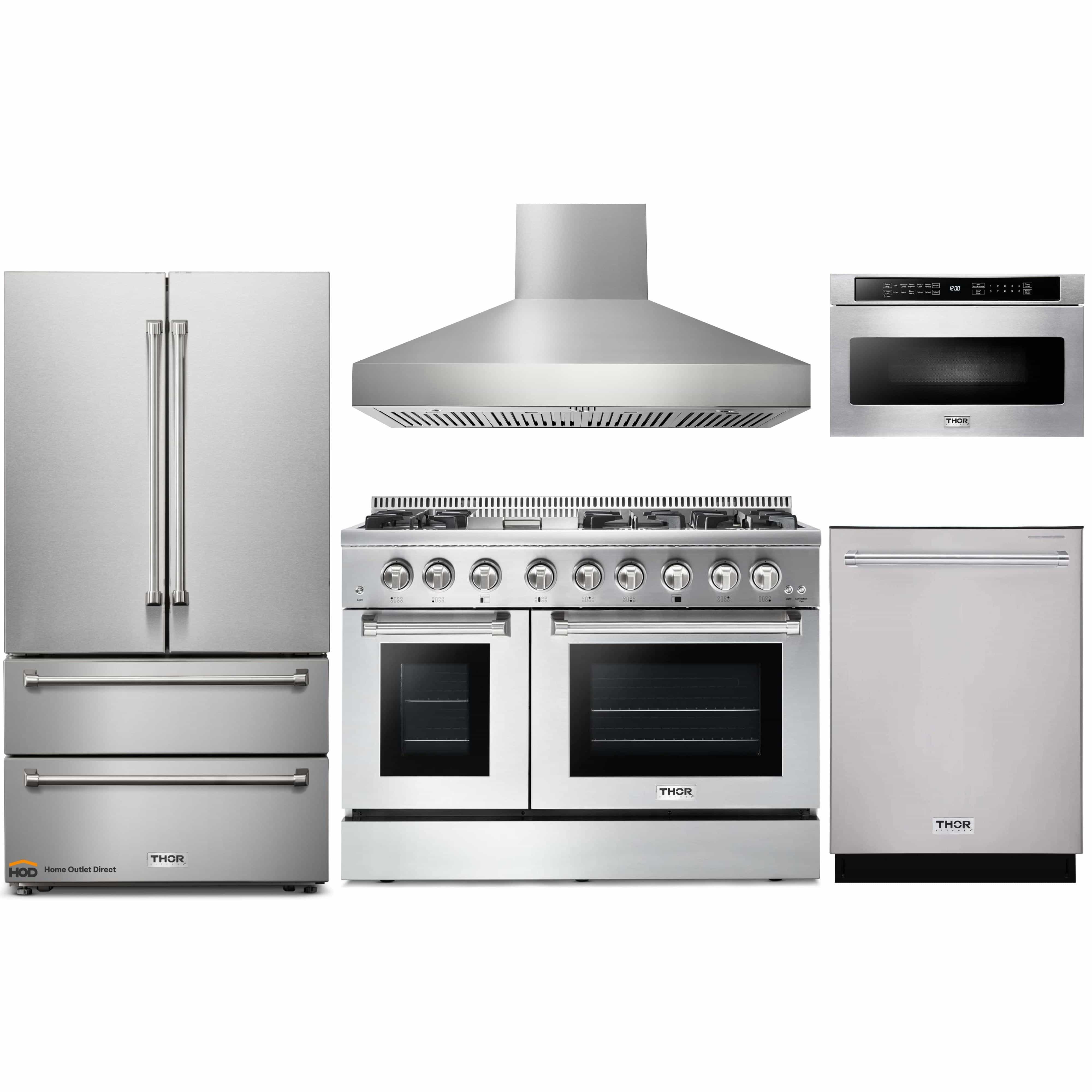 Thor Kitchen 5-Piece Pro Appliance Package - 48
