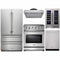 Thor Kitchen 5-Piece Appliance Package - 30" Electric Range, French Door Refrigerator, Under Cabinet Hood, Dishwasher, & Wine Cooler in Stainless Steel