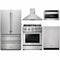 Thor Kitchen 5-Piece Pro Appliance Package - 30" Gas Range, French Door Refrigerator, Wall Mount Hood, Dishwasher, and Microwave Drawer in Stainless Steel
