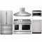 Thor Kitchen 5-Piece Pro Appliance Package - 48" Gas Range, French Door Refrigerator, Dishwasher, Pro Wall Mount Hood, and Microwave Drawer in Stainless Steel