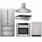 Thor Kitchen 5-Piece Pro Appliance Package - 36" Rangetop, Wall Oven, Pro-Style Wall Mount Hood, Dishwasher & Refrigerator in Stainless Steel