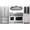 Thor Kitchen 5-Piece Appliance Package - 48" Gas Range, French Door Refrigerator, Dishwasher, Under Cabinet 16.5" Tall Hood & Wine Cooler in Stainless Steel