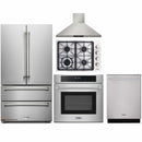 Thor Kitchen 5-Piece Pro Appliance Package - 30" Cooktop, Wall Oven, Wall Mount Hood, Dishwasher & Refrigerator in Stainless Steel