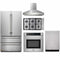 Thor Kitchen 5-Piece Pro Appliance Package - 36" Cooktop, Wall Oven, Pro-Style Wall Mount Hood, Dishwasher, & Refrigerator in Stainless Steel