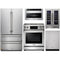 Thor Kitchen 5-Piece Appliance Package - 30" Gas Range with Tilt Panel, French Door Refrigerator, Dishwasher, Microwave Drawer, & Wine Cooler in Stainless Steel