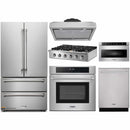 Thor Kitchen 6-Piece Pro Appliance Package - 36" Rangetop, Wall Oven, Under Cabinet Hood,  Refrigerator, Dishwasher, & Microwave in Stainless Steel