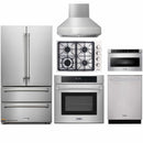 Thor Kitchen 6-Piece Pro Appliance Package - 30" Cooktop, Wall Oven, Wall Mount Hood, Dishwasher, Refrigerator & Microwave Drawer in Stainless Steel