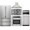 Thor Kitchen 6-Piece Pro Appliance Package - 36" Cooktop, Wall Oven, Wall Mount Hood, Refrigerator, Dishwasher & Microwave Drawer in Stainless Steel