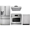 Thor Kitchen 4-Piece Appliance Package - 36-Inch Electric Range with Tilt Panel, Refrigerator with Water Dispenser, Under Cabinet Hood, & Dishwasher in Stainless Steel