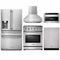 Thor Kitchen 5-Piece Appliance Package - 30-Inch Electric Range, Refrigerator with Water Dispenser, Pro-Style Wall Mount Hood, Dishwasher, & Microwave Drawer in Stainless Steel