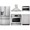Thor Kitchen 5-Piece Appliance Package - 36-Inch Electric Range with Tilt Panel, Refrigerator with Water Dispenser, Wall Mount Hood, Dishwasher, & Microwave Drawer in Stainless Steel