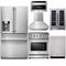 Thor Kitchen 6-Piece Appliance Package - 30-Inch Electric Range, Refrigerator with Water Dispenser, Pro-Style Wall Mount Hood, Dishwasher, Microwave Drawer, & Wine Cooler in Stainless Steel