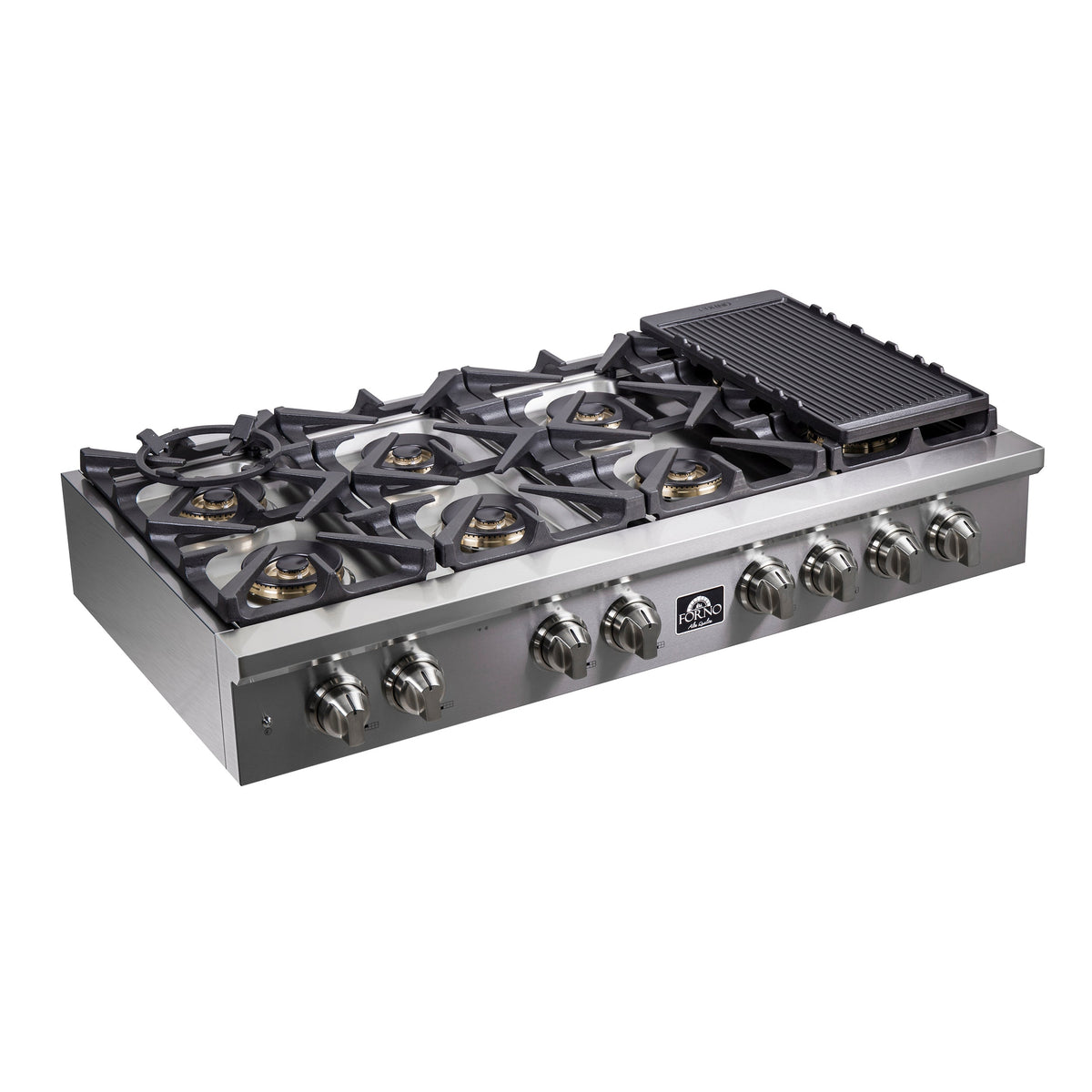 Forno Spezia 48-Inch Gas Rangetop, 8 Burners, Wok Ring and