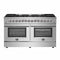 Forno Galiano 60" Dual Fuel Range with 240v Electric Oven - 10 Burners in Stainless Steel (FFSGS6156-60)