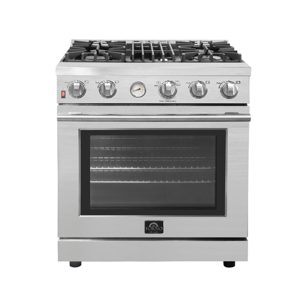 Forno Alta Qualita 30" Gas Range with 4 Burners in Stainless Steel (FFSGS6228-30S)