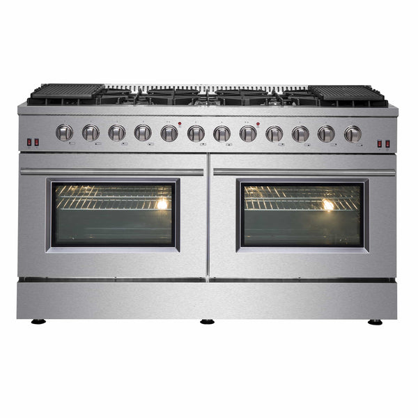 Forno Galiano 60" Gas Range with 10 Burners in Stainless Steel (FFSGS6244-60)