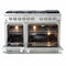 Forno 48" Galiano Gas Range with Air Fryer, 8 Burners, Temperature Gauge, Griddle, in Stainless Steel (FFSGS6291-48)