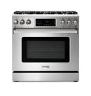 Thor Kitchen 36" 6.0 Cu. Ft. Oven Gas Range with Tilt Panel and Self-Cleaning Oven in Stainless Steel (TRG3601)