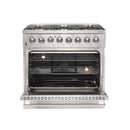 Forno 3-Piece Appliance Package - 36" Dual Fuel Range, French Door Refrigerator, and Dishwasher in Stainless Steel Appliance Package Forno 