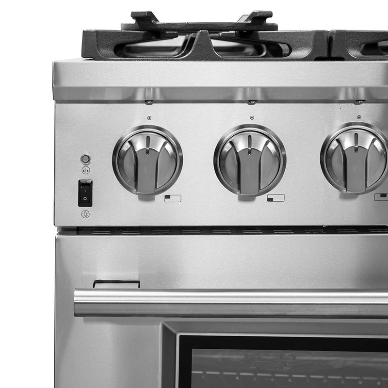 Forno 3-Piece Pro Appliance Package - 36" Dual Fuel Range, Pro-Style Refrigerator, and Dishwasher in Stainless Steel Appliance Package Forno 