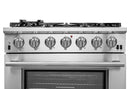 Forno 3-Piece Pro Appliance Package - 36" Gas Range, French Door Refrigerator, and Dishwasher in Stainless Steel Appliance Package Forno 