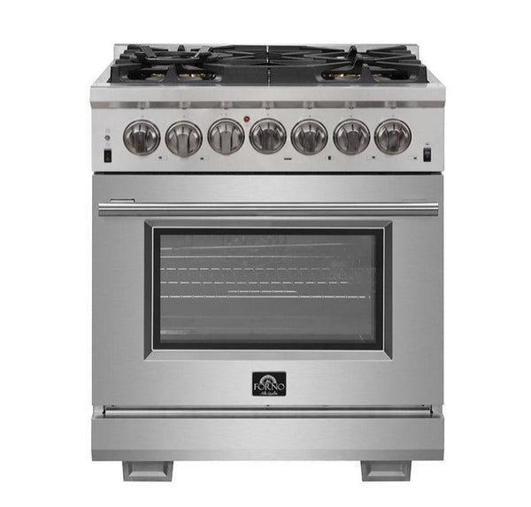 Forno 30" Capriasca Dual Fuel Range with 240v Electric Oven - 5 Burners, Convection Oven and 100,000 BTUs (FFSGS6187-30) Ranges Forno 