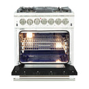 Forno 30" Capriasca Dual Fuel Range with 5 Gas Burners and 240v Electric Oven in Stainless Steel with Black Door (FFSGS6187-30BLK) Ranges Forno 