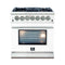 Forno 30-Inch Capriasca Dual Fuel Range with 5 Gas Burners and 240v Electric Oven in Stainless Steel with White Door (FFSGS6187-30WHT)