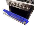 Forno 30" Capriasca Gas Range with 5 Burners and Convection Oven in Stainless Steel with Blue Door (FFSGS6260-30BLU) Ranges Forno 