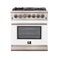 Forno 30-Inch Capriasca Gas Range with 5 Burners and Convection Oven in Stainless Steel with White Door (FFSGS6260-30WHT)