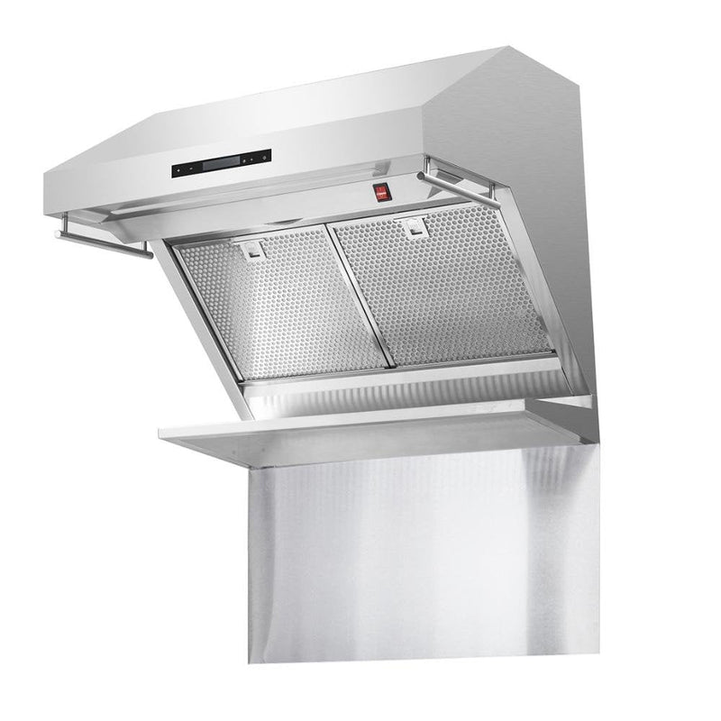 Forno 3-Piece Appliance Package - 30-Inch Gas Range, 60-Inch Pro-Style Refrigerator & Wall Mount Hood with Backsplash in Stainless Steel