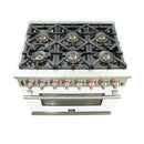 Forno 36" Capriasca Dual Fuel Range with 6 Gas Burners and 240v Electric Oven in Stainless Steel with White Door (FFSGS6187-36WHT) Ranges Forno 