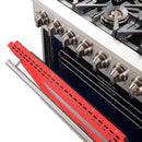 Forno 36" Capriasca Gas Range with 6 Burners and Convection Oven in Stainless Steel with Red Door (FFSGS6260-36RED) Ranges Forno 