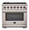 Forno 36-Inch Capriasca Gas Range with 6 Burners, Convection Oven and 120,000 BTUs (FFSGS6260-36)