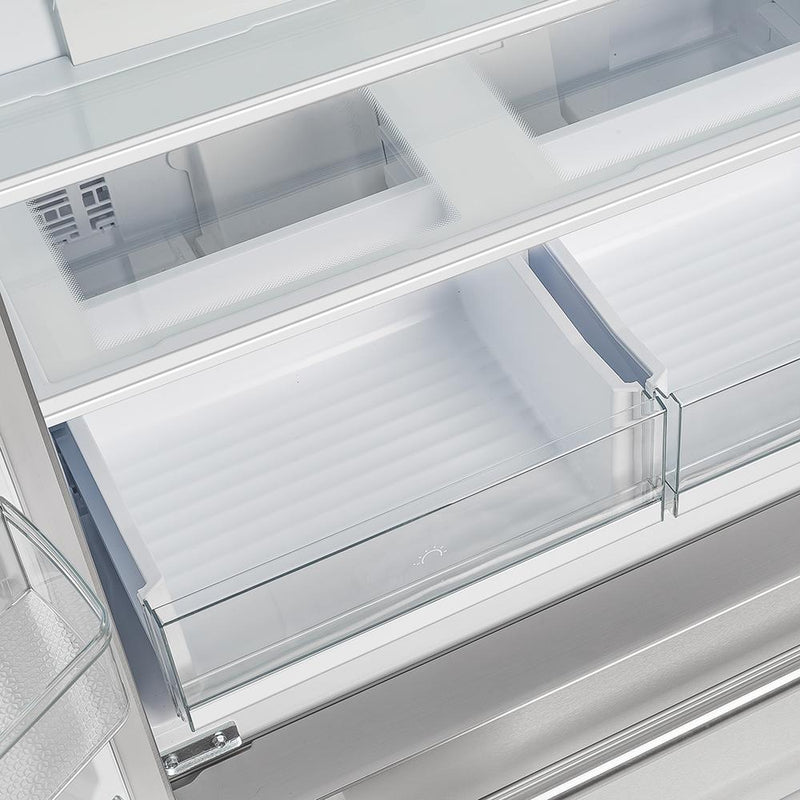 Forno 36" French Door Refrigerator - 19 cu.ft with Double Freezer Drawer and Ice Maker - with Custom Grill (FFRBI1820-40SG) Refrigerators Forno 