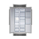 Forno 37" Salerno Side-by-Side Counter Depth Refrigerator 15.6 Cu. Ft. in Stainless Steel with Professional Handle & Decorative Grill (FFRBI1805-37SG) Refrigerators Forno 