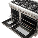 Forno 4-Piece Appliance Package - 48" Gas Range, 56" Pro-Style Refrigerator, Microwave Drawer, & 3-Rack Dishwasher in Stainless Steel Appliance Package Forno 